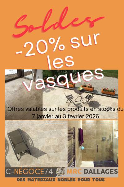 Soldes -20% sur les Vasques à Ville La Grand 74 Haute Savoie
