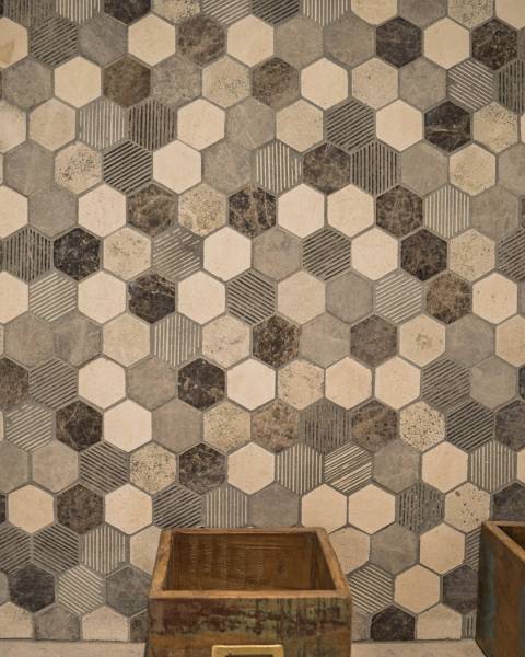 Mosaïque en pierre naturelle pour votre salle de bain à Ville la Grand 74 proche Genève