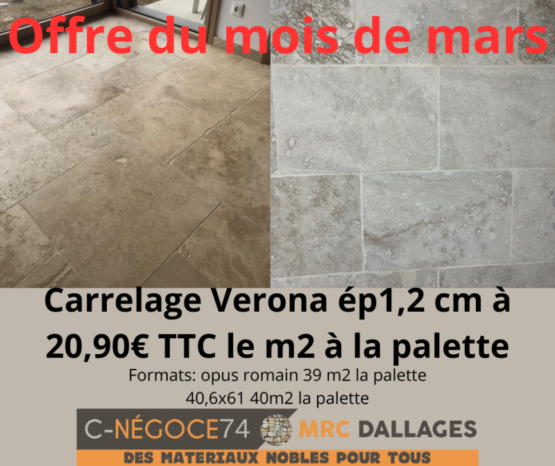 OFFRE MOIS DE MARS chez CNegoce74 MRC DALLAGES à Ville La Grand Haute Savoie 74 